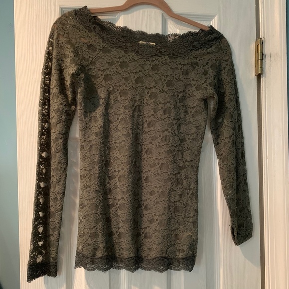 Free People gray lace top - Picture 1 of 2
